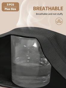 MIOTAN Set de 3 bragas talla grande para mujer, con diseños de rayas y sólidos, elásticas, suaves y transpirables - Negro - Ver 4