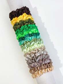 40 Peças Conjunto Elegante Minimalista de Cor Sólida, Estampa de Leopardo, Scrunchies Florais, Suporte Versátil de Coque, Acessórios de Cabelo Decoração de Moda Multicolorida para Elásticos de Cabelo Feminino, Acessórios de Cabelo, Casual