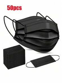 200/100/50/10 Premium Disposable Masks, Enhanced 3-Layer Protection With Adjustable Clip - Breathable, Soft, Gentle For Home, School, Office And Outdoor Use, Polypropylene Material And Disposable Design - Black - View 14