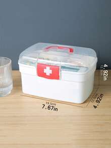 1pc Medical Storage Box, Large Capacity Home & Dorm Portable Medicine & Supplies Container, Small Home First Aid Kit, Christmas, Easter, Thanksgiving, Halloween Gift