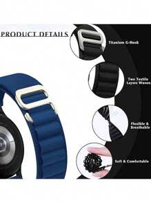 1PC Alpine Loop Band Compatible With Apple Watch S10 42mm S10 46mm 49mm 45mm 44mm 42mm 41mm 40mm 38mm, Unisex AppleWatch Strap Fashionable Casual Business Watchbands Compatible With IWatch S10 9 8 7 6 5 4 3 2 1 SE Ultra, Breathable Comfortable Sport Bracelet Adjustable Replacement Wrist Strap Smart Watch Accessories