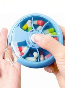 1pc Weekly Pill Organizer, 1 Compartment Per Day, Moisture-Proof 7 Day Pill Box, Portable Travel Medicine Organizer For Vitamins, Fish Oil Supplements, Fits All Pill Sizes 7 Compartments Daily Pill Box Travel Small Portable Case Fish Oil Supplements Vitamins Organizer Travel Essentials Travel Accessories Vacation Summer Holiday Back To School
