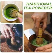 Batidor de matcha, batidor de té de bambú natural, herramienta tradicional para batir matcha, batidor para la ceremonia del té, herramientas para preparar matcha latte, té, chocolate caliente, frappé y latte.