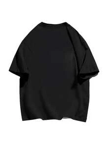 200g Pure Cotton T-Shirt 2025 Summer Ladies New Short Sleeve Pure Cotton Holiday Pattern Short Sleeve Round Neck Couple Wear Small Shirt Tops - 黑色 - 查看 2