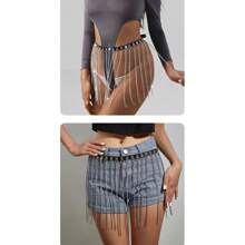 Sexy Lingerie Sultry Leather Chain Belt For Women Adjustable Waist Cincher With Punk Rock Hardware