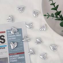 10/15/20 szt. magnesów na lodówkę, zestaw uroczych, dekoracyjnych magnesów w kształcie serca, srebrnych magnesów na lodówkę, odpowiednich do dekoracji domu, kuchni, biura i tablicy, magnesy na lodówkę i kuchnię, prezent dla przyjaciół i rodziny