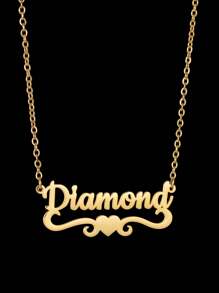 1 Pieza Personalizada Collar de Cadena con Símbolo de Corona, Cruz, Nombre, Corazón, Cruz de Acero Inoxidable, Corazón, Mariposa, Estrella, Mariposa, Símbolo de Infinito, Nombre Árabe, Joyería Personalizada para Exteriores, Playa, Letras de Cadena, Logotipo Firmado, Número Colgante Gargantilla