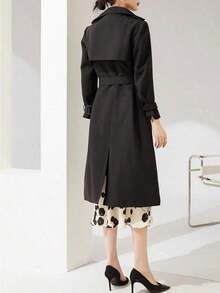 Women Trench Coats - Black - View 7