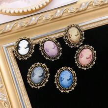 Pinlet Women's Multicolor Crystal Rhinestone Vintage Victorian Cameo Flower Brooch Pin Set For Lady Jewelry Gift - Multicolor12pcs - View 7