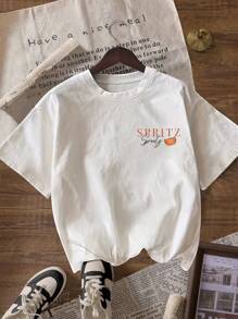 Aperol Spritz est toujours la réponse T-shirt rétro esthétique, t-shirt décontracté à col rond et manches courtes pour femmes