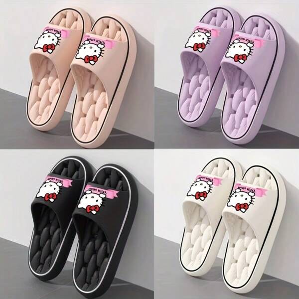 Sanrio 1PC/Sanrio For Hello Kitty Women'S EVA Slip-On Slippers - Soft, Comfortable, Non-Slip Indoor/Outdoor Shoes With Drainage Holes, All-Season Use, Home Essentials, Bathroom Slippers|Playful Design|Soft EVA Material, For Hello Kitty Accessories