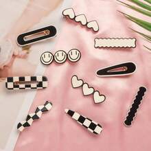 Gingbiss 18 Pcs Hair Clips For Women Girls, Black White Checker Cute Hair Barrettes With Storage Box, No Bend Korean Styling Minimalist Hair Accessories, Gift For Women Girls - 1 - 查看 7