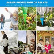 1/10 stuks automatische plantenbewateringsapparaten, irrigatiesysteem voor bloemen en planten, verstelbare slouchy person-bewateringsapparaten, zelfsproeiende koppen, schakelaar voor langzaam vrijkomende regelklep, geschikt voor buiten- en vakantieplanten, willekeurige kleuren