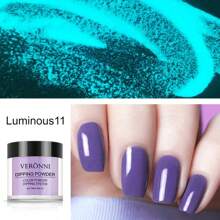 VERONNI 12 couleurs de poudre à tremper qui brillent dans le noir, avec un effet de dégradé rêveur, parfait pour les ongles de fête et le nail art DIY créatif