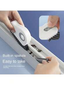 2-In-1 Window Track Cleaning Brush - Detachable Squeegee For Door And Window Frames And Thresholds, Glass Corner Cleaner And Plastic Sill Groove Tool
