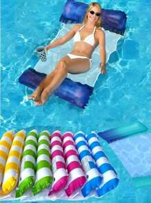 1 Stück Sommer faltbare Wasser-Hängematte Schwimmbad aufblasbares Luftmatratze für Schwimmen Strand Liege Schwimmende Schlafbett Stuhl, Strand Essentials, Strand Accessoires
