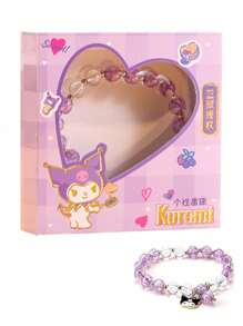 Sanrio 1Pc Sanrio Cute Hello Pendant Necklace Rhinestones Sweet Kitty Cat Kuromi Necklace My Melody Cinnamoroll Bracelet Set Birthday Gifts Cartoon Jewelry Accessories