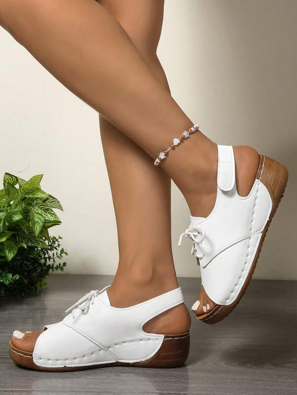 Women's Plus Size Platform Wedge Strap Sandals
