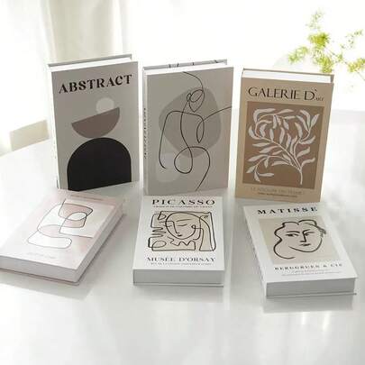 1pc/3pcs Sách giả trang trí có thể gập lại, Trang trí sách trưng bày tối giản cho gia đình, phòng trưng bày