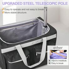 Lilypelle Dance Bag With Garment Rack, Collapsible Rolling Dance Garment Bag With Wheels For Travel, Luggage For Women And Men - 黑灰色 - 查看 6