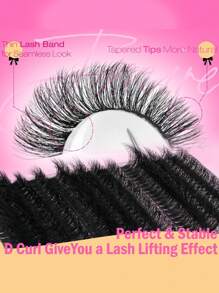 300 DIY Eyelash Extenders 50D 70D 90D Clustered Eyelashes 10-18mm False Eyelashes Cat Eye Wings Artificial Mink Soft Fur Curled False Eyelashes Long Mixed Personal Eyelash Beauty Travel Makeup Tools