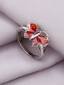 1pc Sparkling Butterfly Ring, Suitable For Women To Wear For Holiday, Travel And Daily Decoration