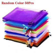 50/100pcs/Pack, 10x15cm Hollow Mesh Drawstring Bags, Suitable For Birthday, Wedding, Bachelorette Party Gifts, Holiday Gift Packaging, Jewelry Storage Pouches