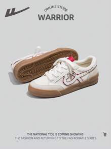 WARRIOR 1 Pair Women's Flat Lace-Up Casual Fashionable Versatile Couple Sneakers