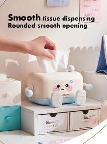 1pc Cute Kawaii Cartoon Tissue Box - Durabe Materia / Portable / Removable Cover Pink & Blue Desk Organizer For Girls Room, Kids Bedroom, Bathroom | Fun Home Decor Gift