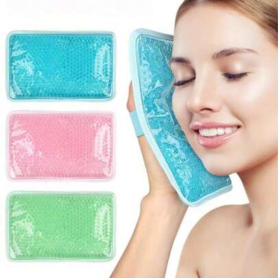 1pc Gel Ice Pack With Strap - Reusable Cold Compress For Knee, Back, Ankle Injury - Hot & Cold Gel Bead Bag