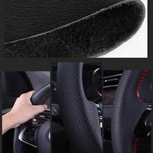 Funda de Volante de Coche de Cuero de Microfibra Cosida a Mano Personalizada para  Golf 5 Mk5 GTI VW Golf 5 Passat R GT 2005 - hilo rojo - Ver 4