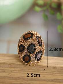 1 pièce Bague minimaliste à imprimé léopard à la mode, luxueuse et élégante