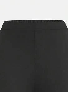 Conjunto de 2 piezas de pantalón acampanado con manga corta y estampado floral simple para adolescentes, conjunto de 2 piezas casual de verano para niñas