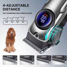 Kit de toilettage pour chiens, tondeuses, faible bruit, électrique silencieux, rechargeable, sans fil, kit de tondeuses pour poils épais d'animaux de compagnie, convient aux chiens, chats et autres animaux de compagnie