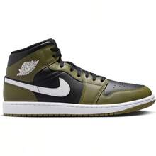 Nike Air Jordan 1 Mid - Black/Medium Olive/Sail/White - View 1