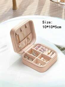 1pc Portable Multi-Functional Jewelry Box With Storage Bag, PU Leather Jewelry Ring Box Necklace Box Jewelry Box Oxidation Proof Birthday Gift, Super Large Capacity Jewelry Box For Earrings, Rings, Bracelets, Necklaces, Hair Accessories, Suitable As Gift For Girlfriends, Friends, Girls For Holiday Or Birthday Summer Goods For Women Storage Organizer Gift Back To School