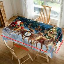 Mantel con estampado temático navideño. Manteles cuadrados y rectangulares, manteles de estilo minimalista moderno, adecuados para mesas de café, comedores, hoteles, restaurantes, fiestas navideñas en el hogar, campamentos y decoración de cocinas europeas/estadounidenses.