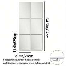 16PCS Pieces Of Acrylic Square Mirror DIY Decorative Mirror Modern Style Silver Self-Adhesive Removable Decorative Wall Stickers Suitable For Living Room, Dining Room, Bedroom, Bathroom, Party Decoration, Holiday Decoration Stickers