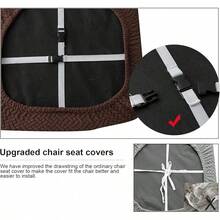 Seat Covers For Dining Room Chair Seat Slipcovers Kitchen Chair Covers (Beige, 4 Pcs) - 巧克力 - 查看 8