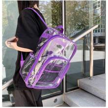 Mochila impermeable y ligera de moda, mochila transparente de PVC, mochila escolar de gran capacidad 2025, estilo minimalista, Ins