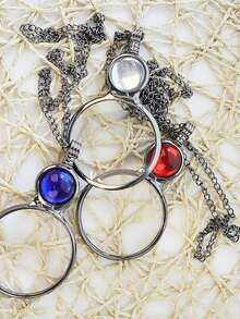 独特的礼物，放大镜项链礼物放大镜项链，阅读阅读报纸魅力放大镜，送老人挂链饰品好礼物 - 彩色 - 查看 6