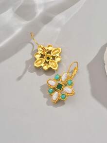 1 par de pendientes con diseño bohemio, lujoso, creativo y brillante, accesorio de joyería adecuado como regalo para el uso diario y festividades de las mujeres - pendientes - Ver 4