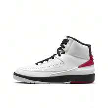 Nike Air Jordan 2 Retro (GS) Youth Fashion Basketball Shoes - White Black Red - View 1