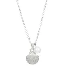 1pc Elegant Exquisit Gorgeous Boho Silvery Shell Faux Pearl Pendant Necklace For Woman Summer Daily Beach Vacation Music Festival Party ,Gift For Her