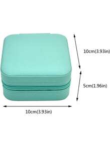 1pc Jewelry Travel Box With Mirror, Small Travel Jewelry Storage Box, Portable Jewelry Box, Travel Mini Storage Display Box, Suitable For Rings, Earrings And Necklaces For Women Storage Organizer Travel Essentials Back To School Dormitory Storage