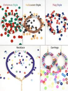 24 Farben Polymer Ton Perlen Boho Stil Freundschaftsarmband mit Anhängern, DIY Frauen Handwerks Geschenk Armband & Schmuckherstellung