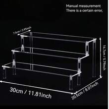 1pc-楼梯形透明亚克力展示架桌面车模收纳架玩具公仔玩具小型展示收纳桌