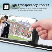 New-88 8x10 Photo Album Holds 72 Horizontal Photos, Linen Cover  Front Window, 8x10 Photo Album Book For 8 X 10 Pictur Artwork, 8 X 10  For Baby W Family Photos (Black) - 橫向黑色 - 查看 9