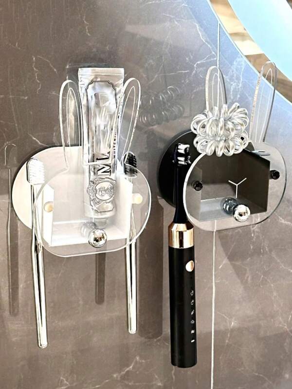 1 pièce Étagère de salle de bain sans perçage, rangement pour maquillage sur le plan de travail de la coiffeuse, support d'affichage de bijoux et boucles d'oreilles à 4 niveaux (couleur aléatoire) Rentrée des classes