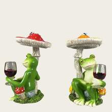 1 Peça Estátua Engraçada de Sapo Segurando Garrafa de Vinho, Expressão Vívida de Embriaguez, Adequada para Decoração de Pátio Externo, Escultura de Sapo Interessante, Presente para Amigos e Família